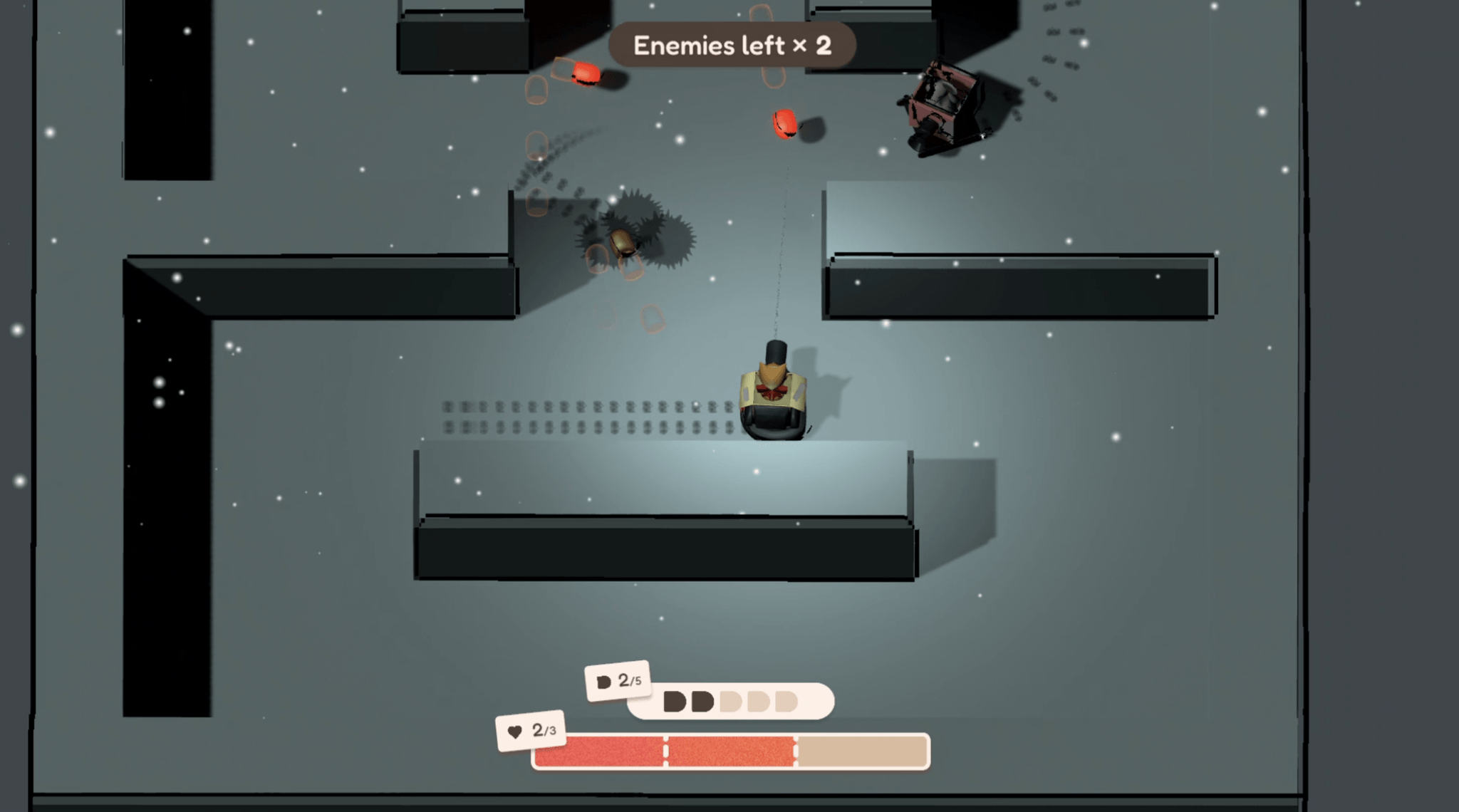 Classic Mode is shown. Catank is in a snowy field battling numerous enemies.
